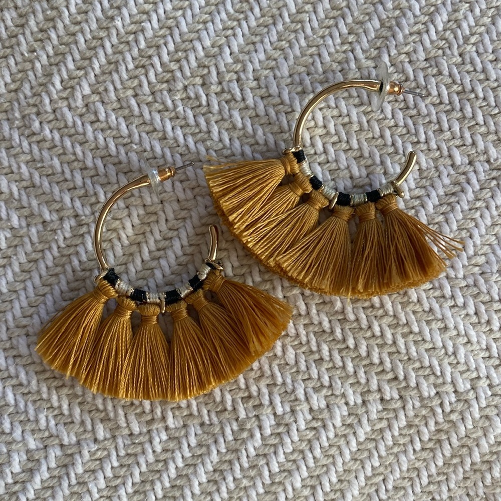 Mustard Hoop Earrings